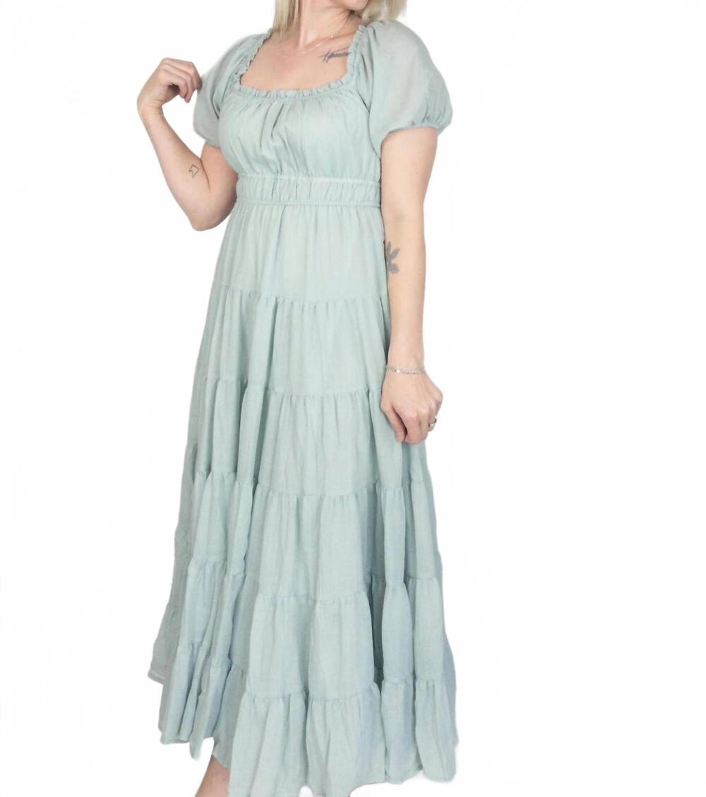 NEW HEM & THREAD tiered maxi dress in sea mist